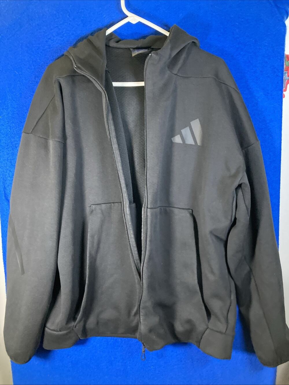 Adidas Z.N.E. Full Zip Hooded Track Jacket Men's Size XL Black Hoodie Gym